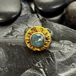 NAVA ZAHAVI 24k Gold & Sterling Silver Aventurine Ring